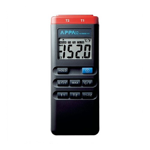 [APPA 52] K-type, -50°C~1300°C, LCD display(18.5mm), 디지털온도계(1ch), T1-T2reading